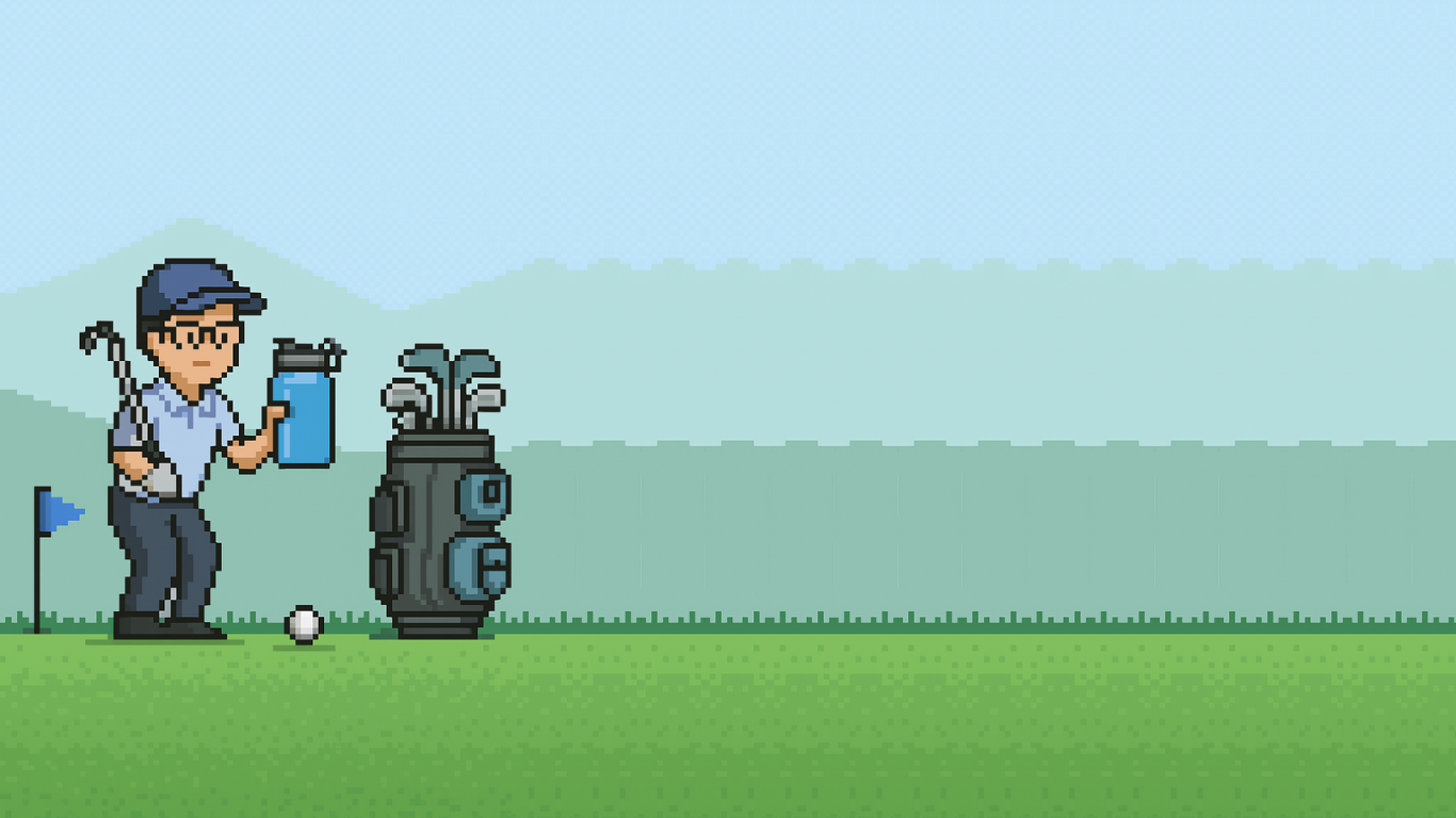 Pixel art golf course background
